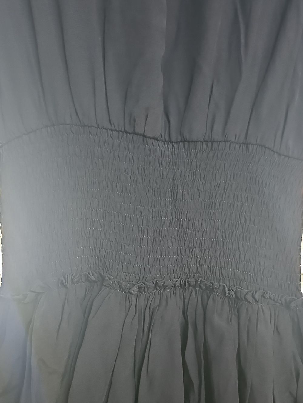 Smocked Waist Navy Ruffle Mini Dress ( #89) - Picture 6 of 11